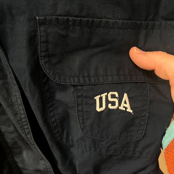 Vintage Limited Navy Hooded Jacket XS 100% Cotton USA Embroidery Drawstring Wais - Picture 2 of 4